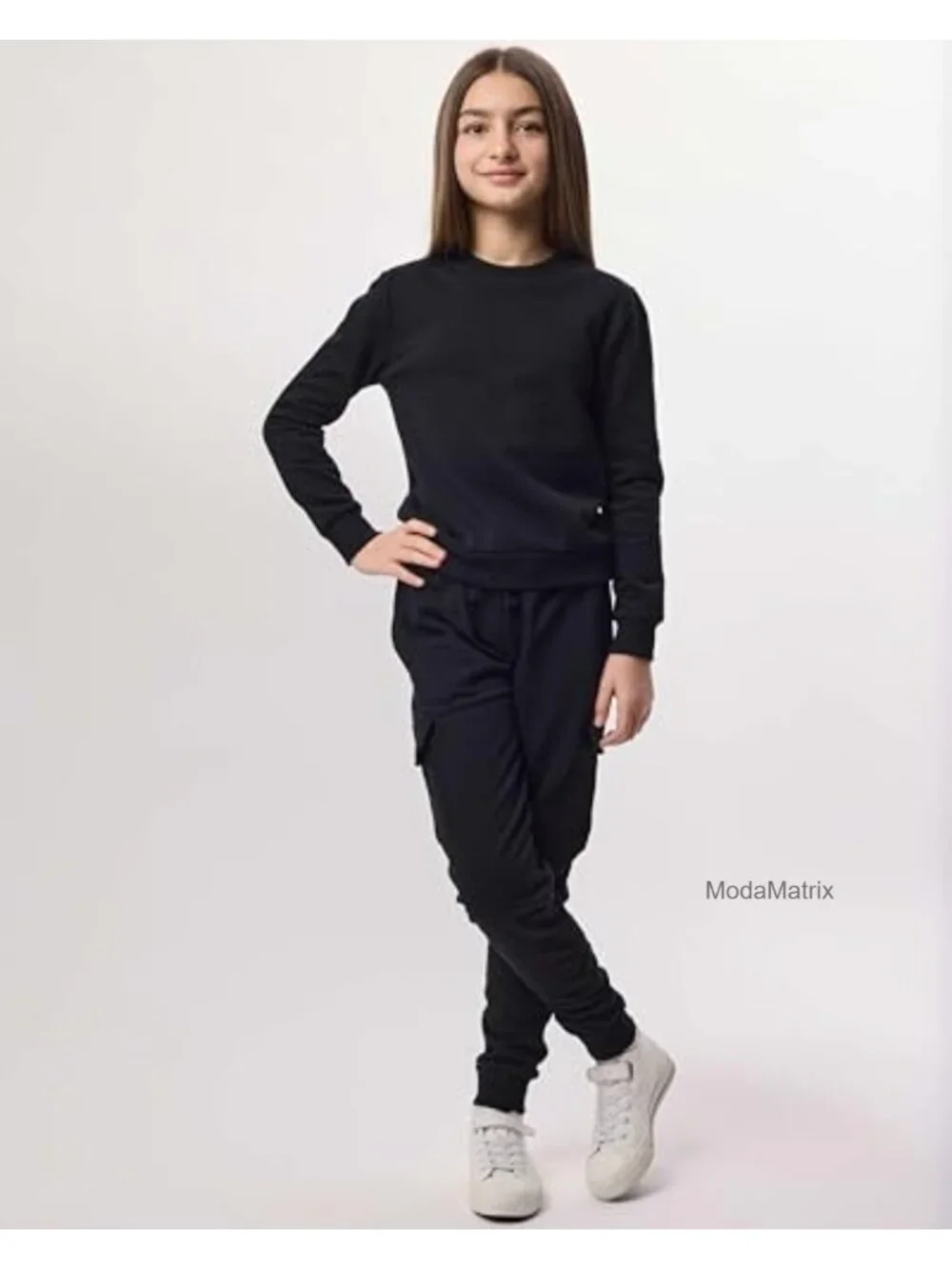Girls 3 Pack Fleece Cargo Joggers Sweatpants with Pockets Athletic Casual